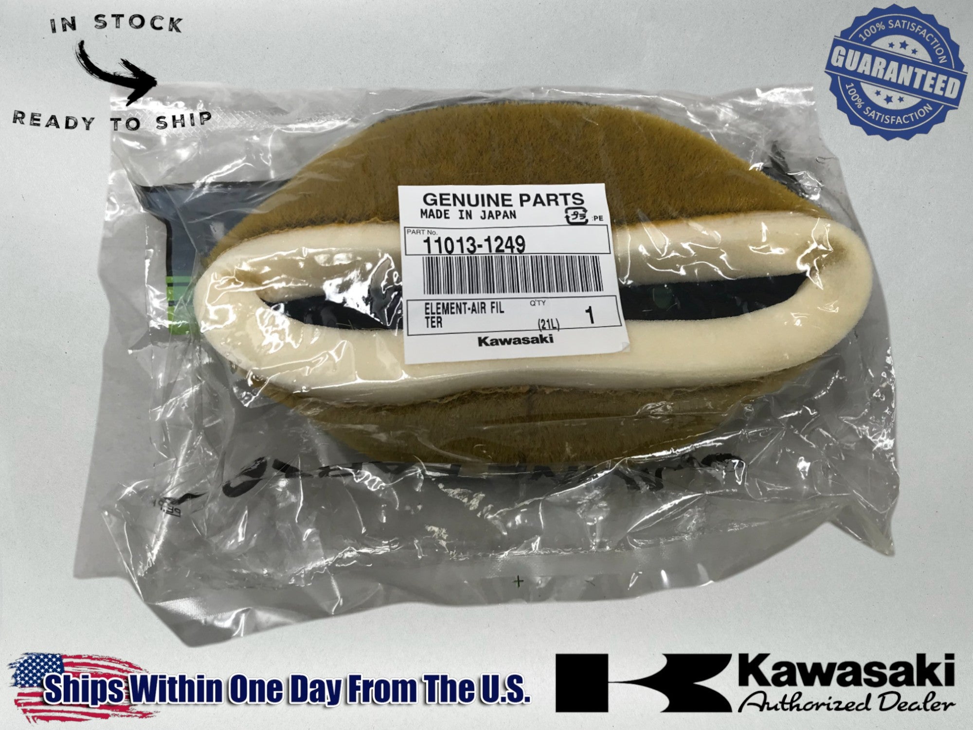 NEW KAWASAKI GENUINE OEM 11013-1249 ELEMENT-AIR FILTER