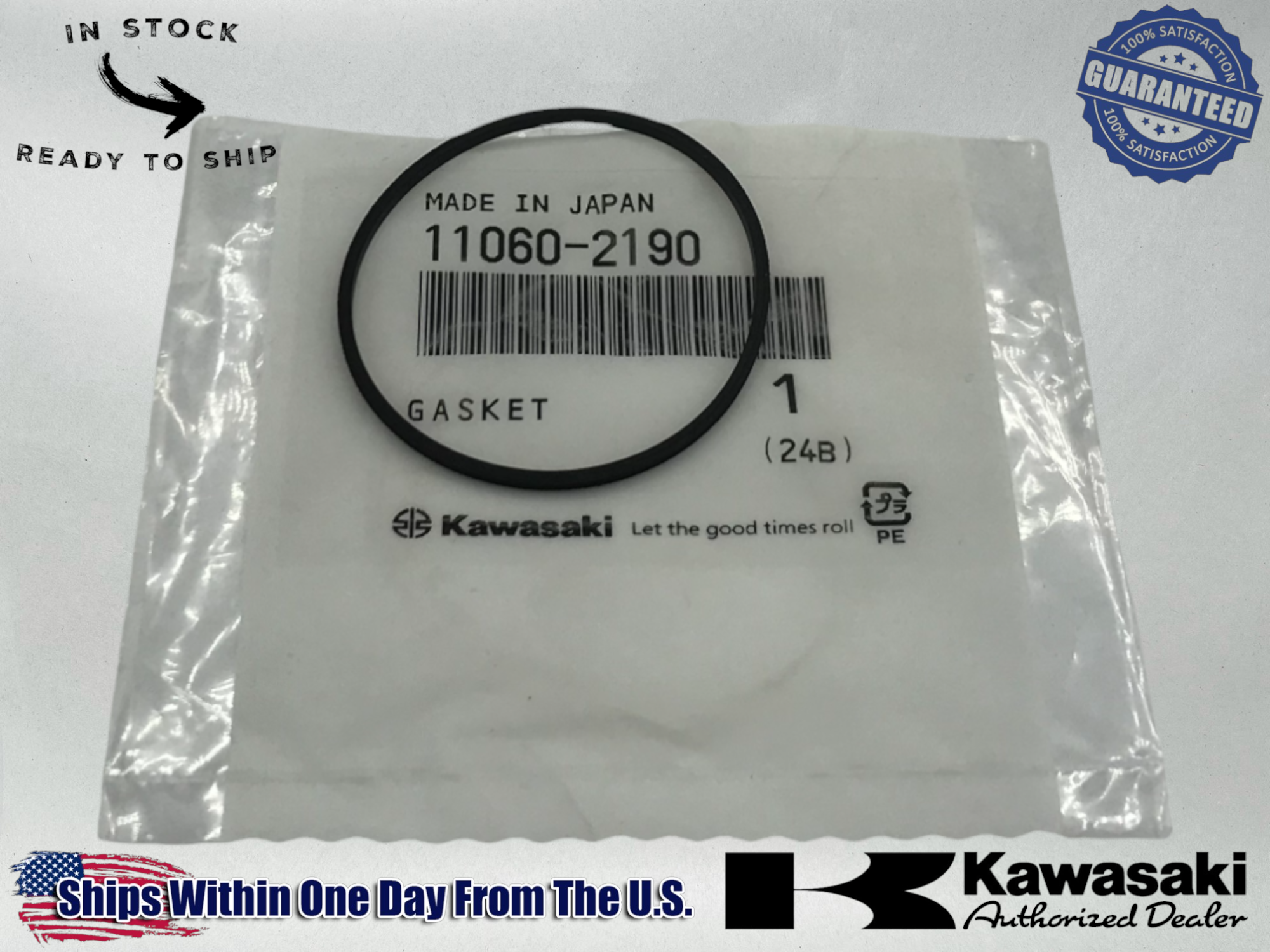 Kawasaki Genuine OEM 2 PACK GASKET FOR FJ100D & FJ180V ENGINES 11060-2190 2