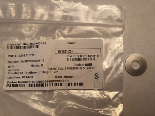 92022-1629 Kawasaki Washer 8.5x22x1.5  ***New***