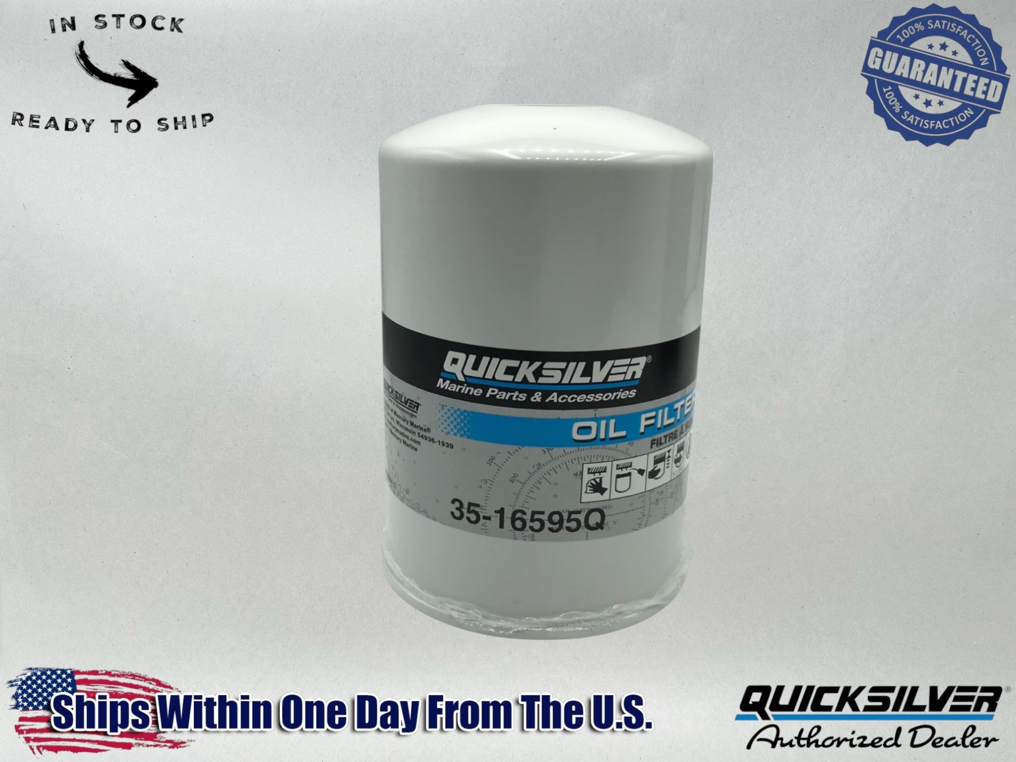 Quicksilver Genuine OEM Authentic Oil Filter 35-16595Q