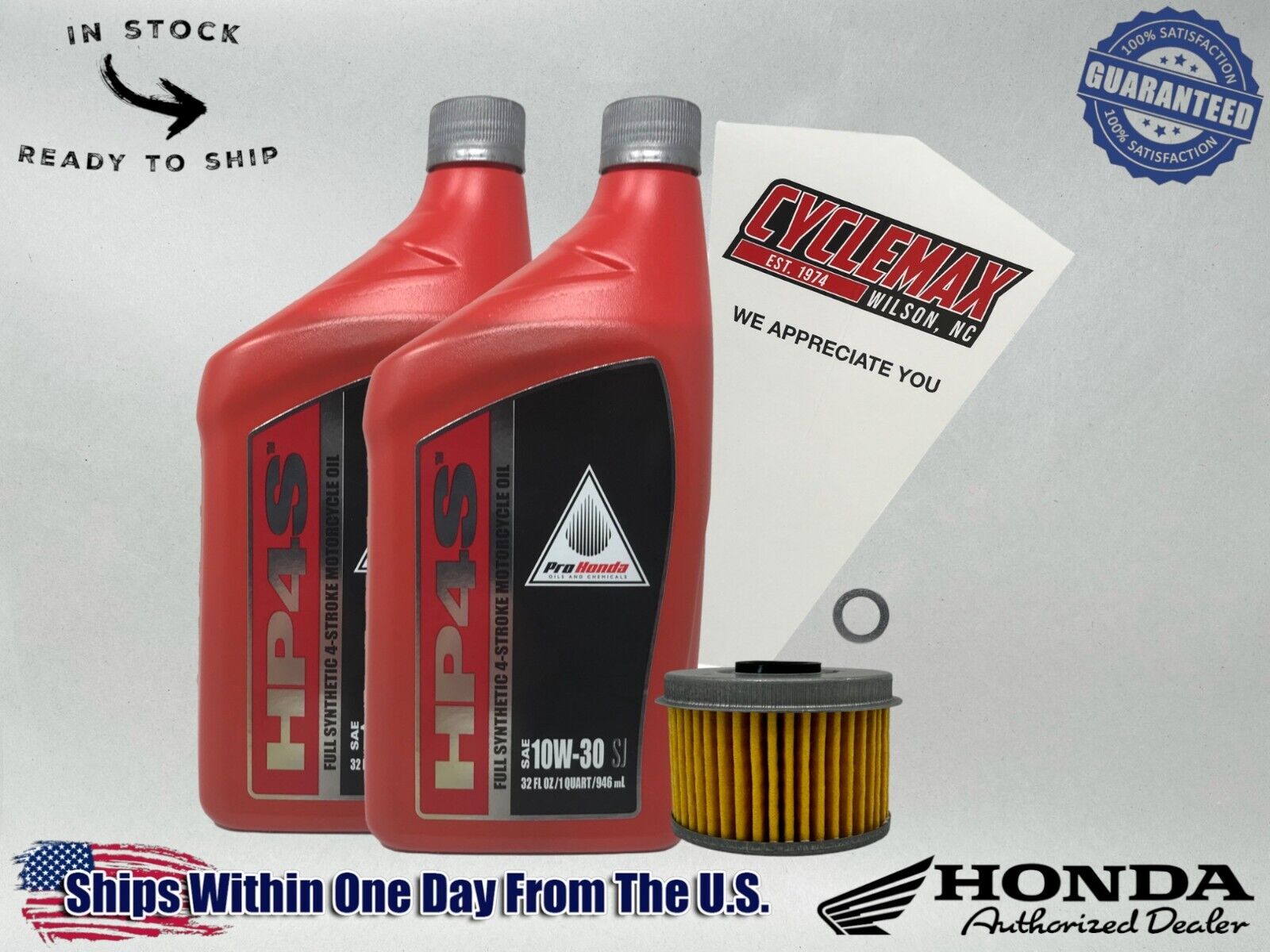 Cyclemax Full Synthetic Oil Change Kit fits 2017-2021 Honda Rebel 300 CMX300