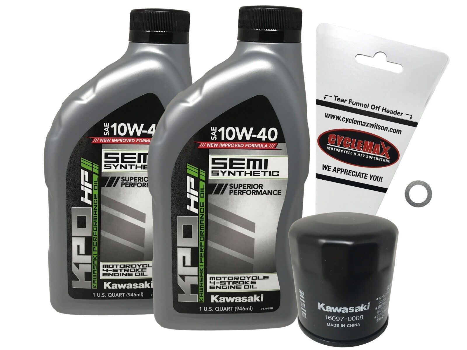 Cyclemax 2015-2023 Genuine Kawasaki Vulcan EN650 EN 650 OEM Oil Change Kit