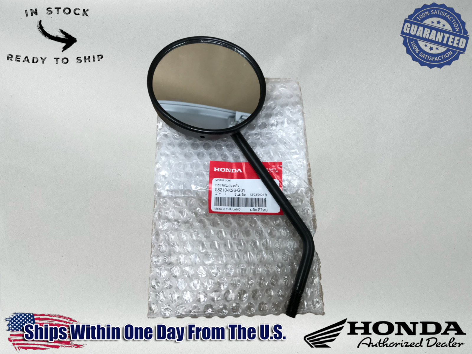 Honda OEM Genuine OEM RIGHT OR LEFT MIRROR 22-24 GROM 125 88210-K26-G01