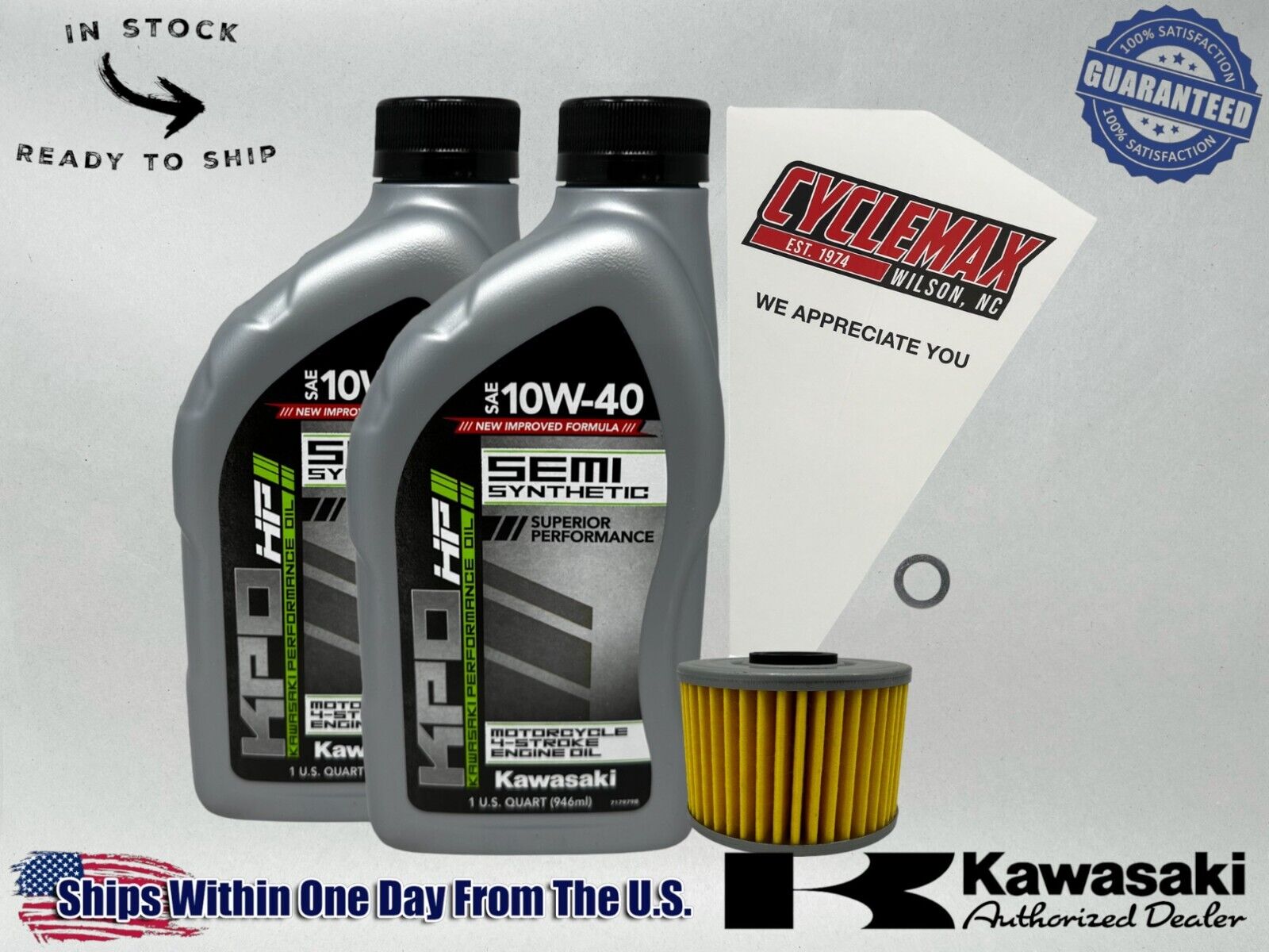 Cyclemax Semi-Synthetic KPO Oil Change Kit fits 2008-2014 Kawasaki KFX450R