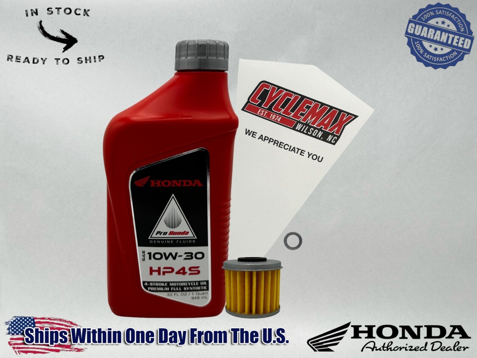 Cyclemax Full Synthetic HP4s Oil Change Kit fits 2018-2024 Honda MONTESO 4RT