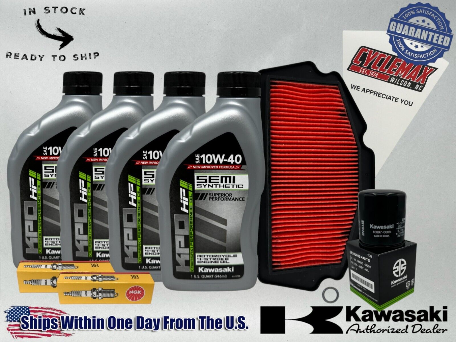 Cyclemax Semi-Synthetic KPO Tune-Up Kit fits 2024-2025 Kawasaki NINJA 500 ZX5