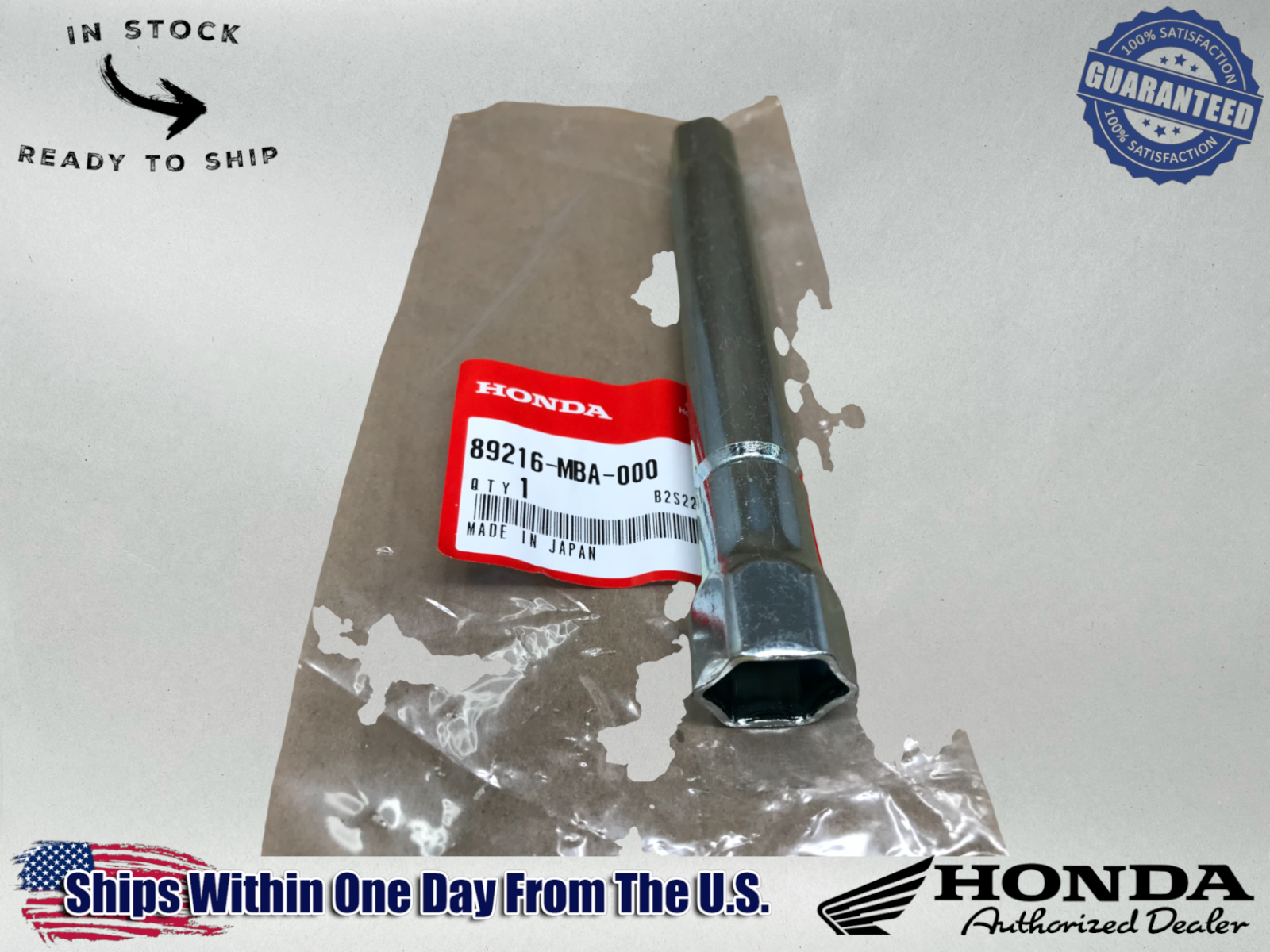 Honda OEM 1997-2024 Shadow Ace Aero 750 18mm Spark Plug Wrench 89216-MBA-000
