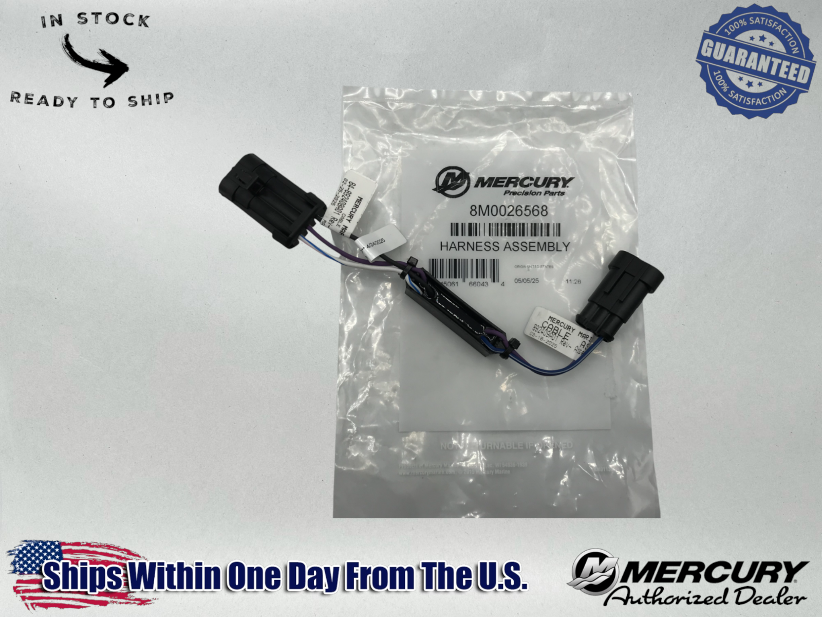 Mercury OEM Authentic Signal Driver Harness Verado Power Steering 8M0026568
