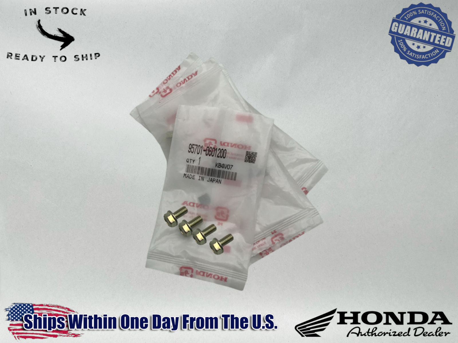 Honda Genuine OEM Flange Bolt (6x12) 4 Pack 95701-06012-00