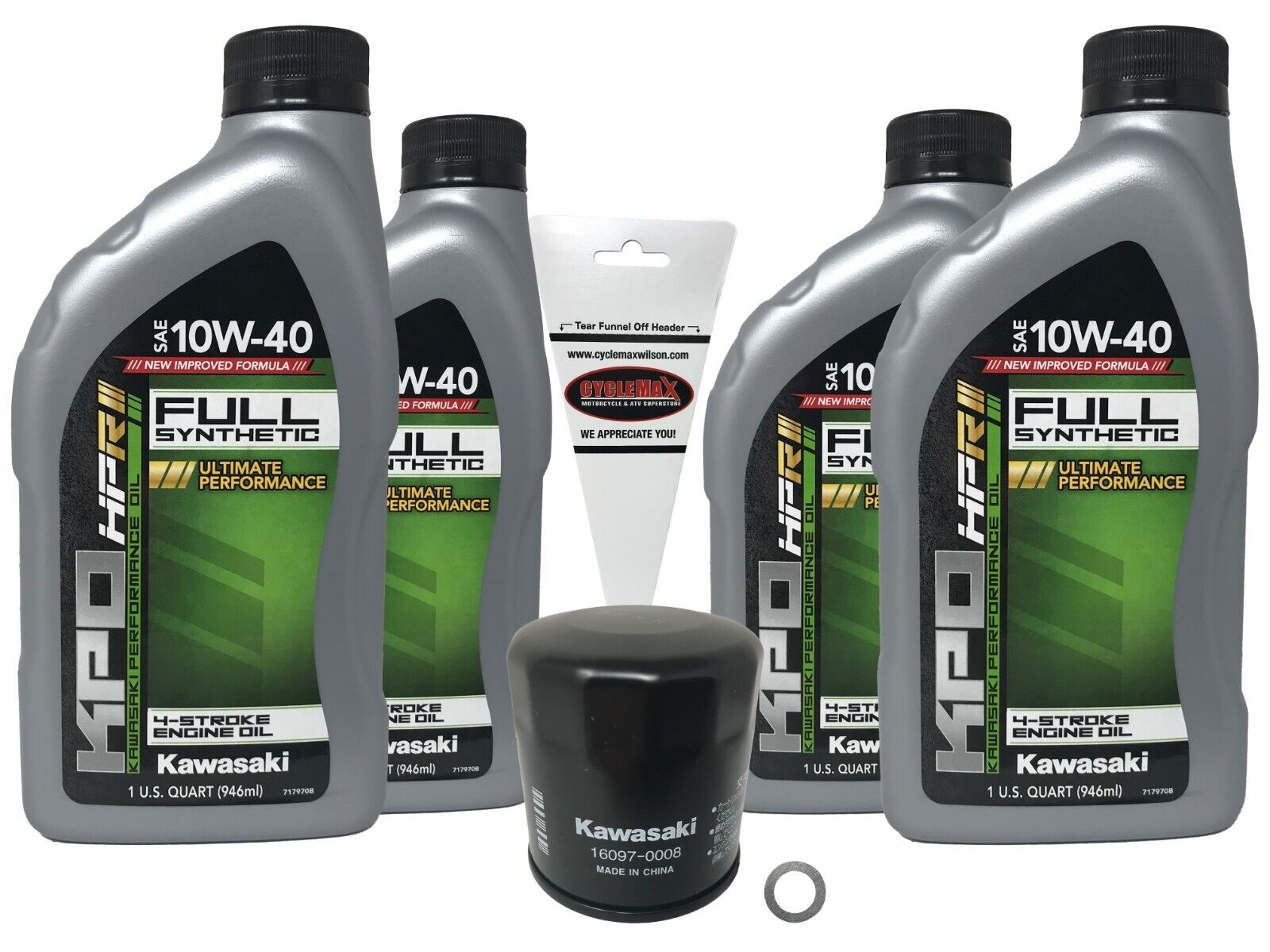Cyclemax OEM Full Synthetic Oil Change Kit for 2020-2023 Ninja 1000SX ZX1002