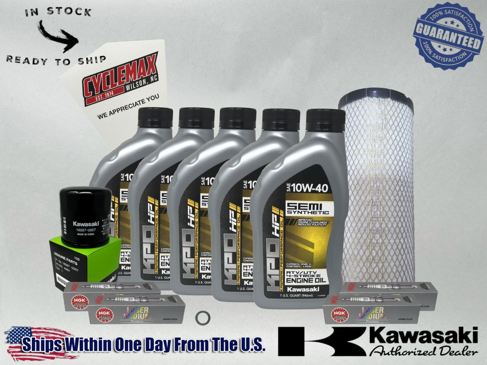Cyclemax Full-Synthetic KPO Tune-Up Kit w/ Air Filter fits 2026 Kawasaki Teryx H2
