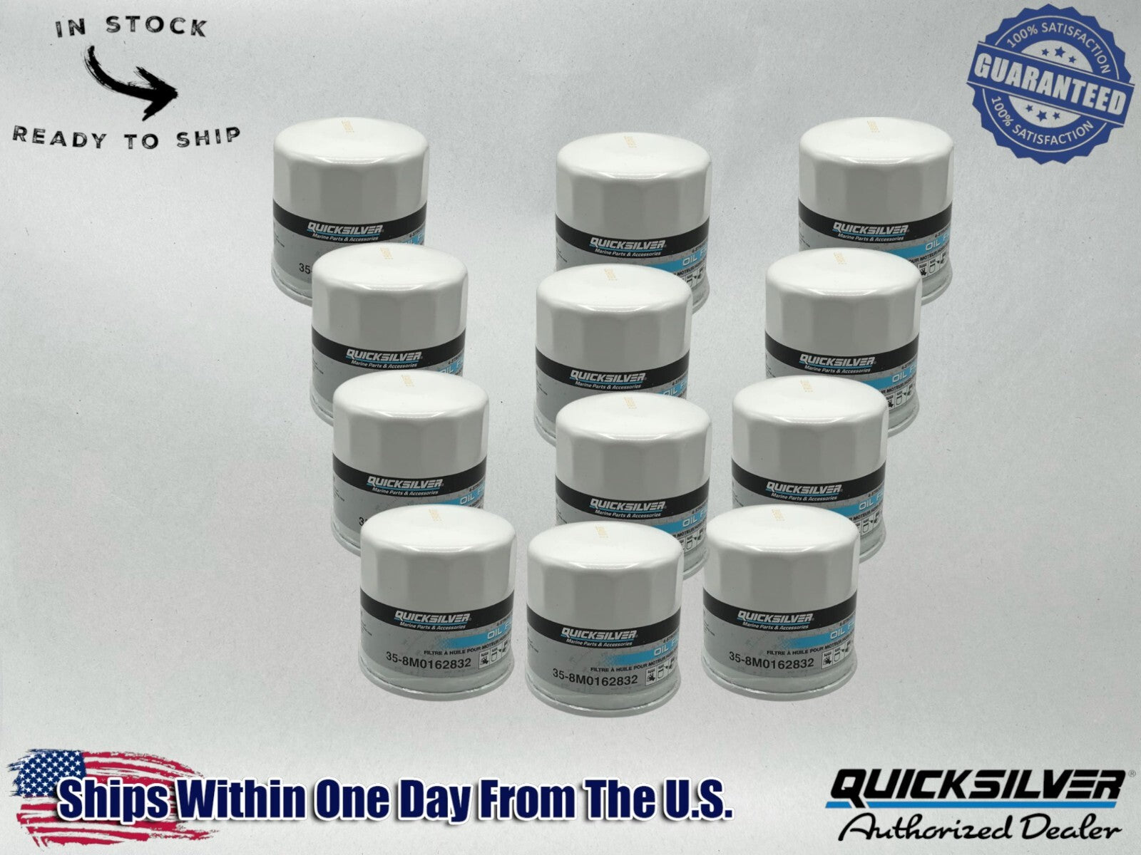 Quicksilver Genuine OEM Authentic Oil Filters 35-8M0162832 12 Pack
