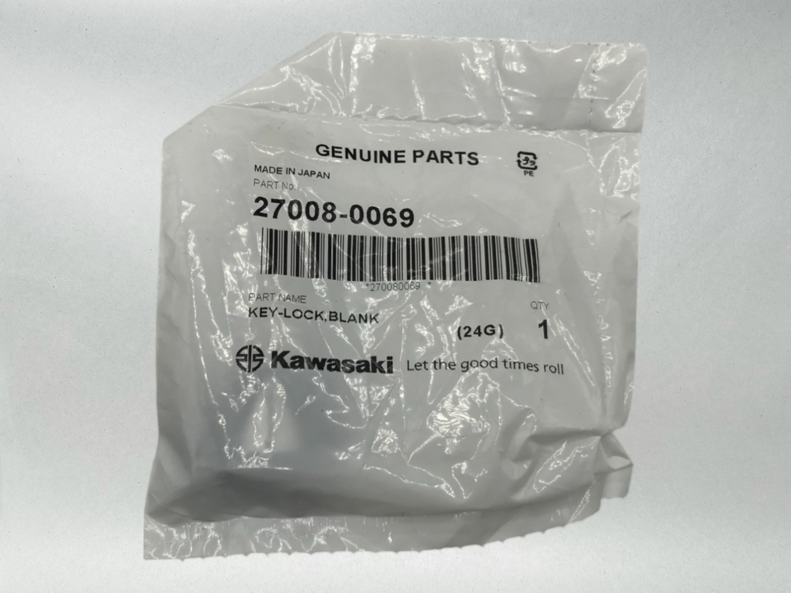 Kawasaki Genuine OEM Key Blank Ninja 650 1000 ZX6R ZX10R ZX14R Z1000 27008-0069