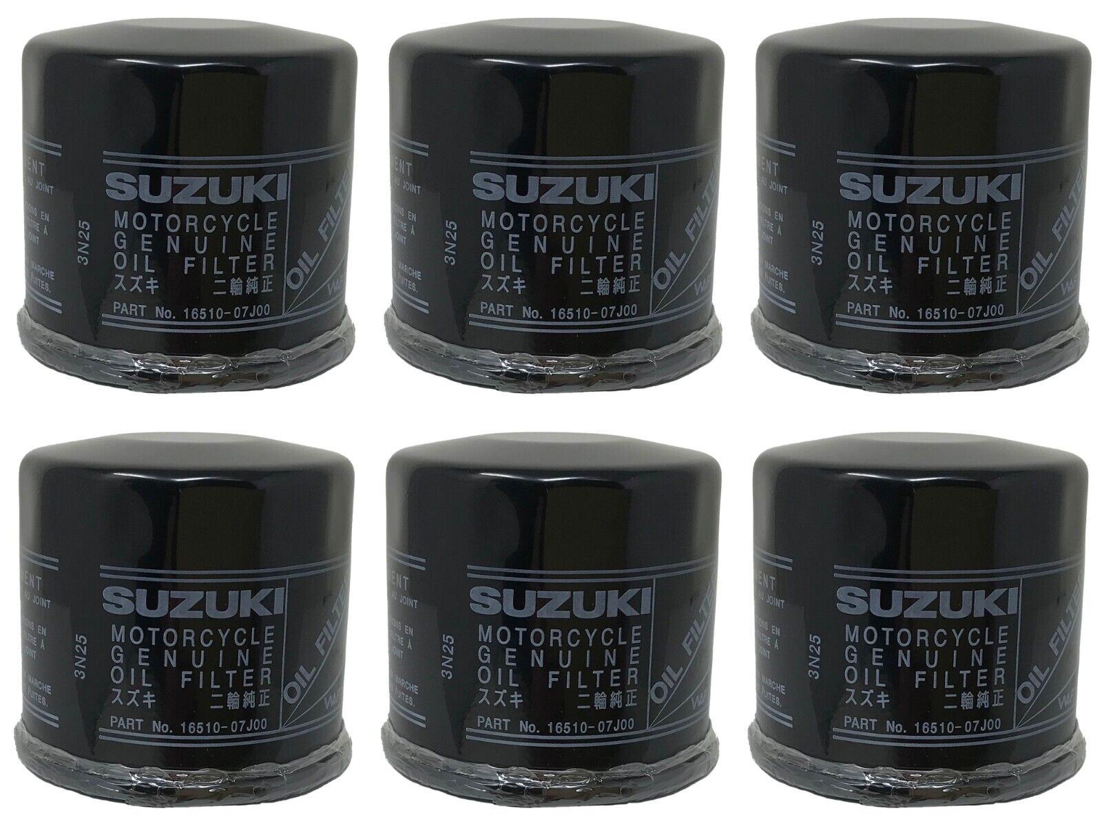 6 Pack Suzuki OEM Oil Filter 16510-07j00