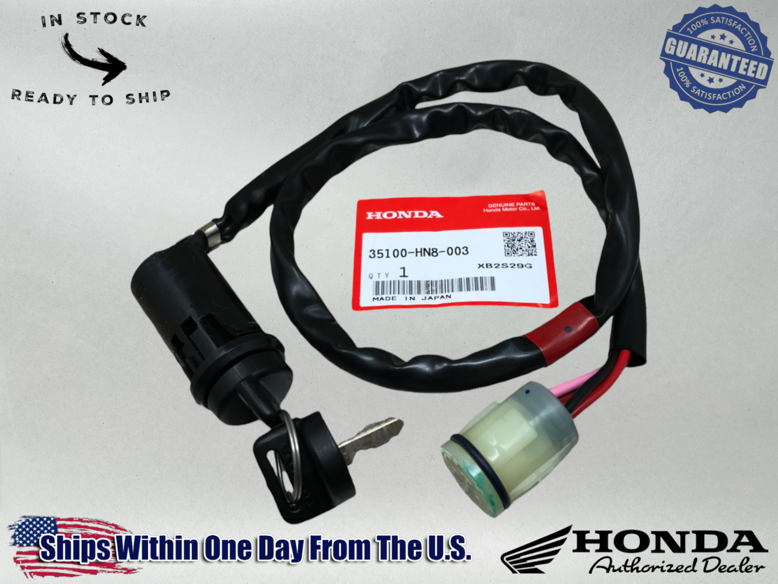 Honda OEM IGNITION KEY SWITCH 2003-2014 TRX650 TRX680 Rincon 35100-HN8-003