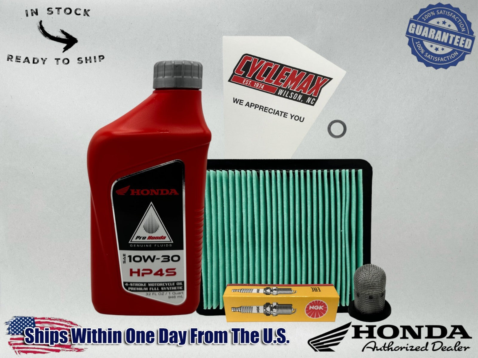 Cyclemax Full Synthetic HP4s Tune-Up Kit compatible with 2002-2009 Honda Metropolitan