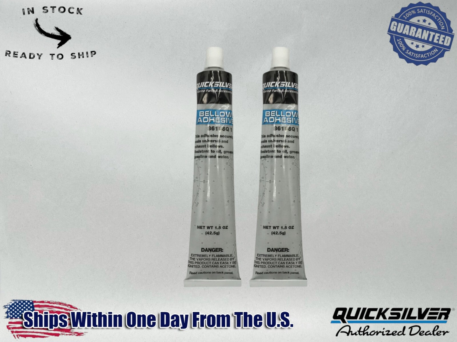Quicksilver Genuine OEM Bellows Adhesive 1.5 OZ 92-86166Q1 2 Pack