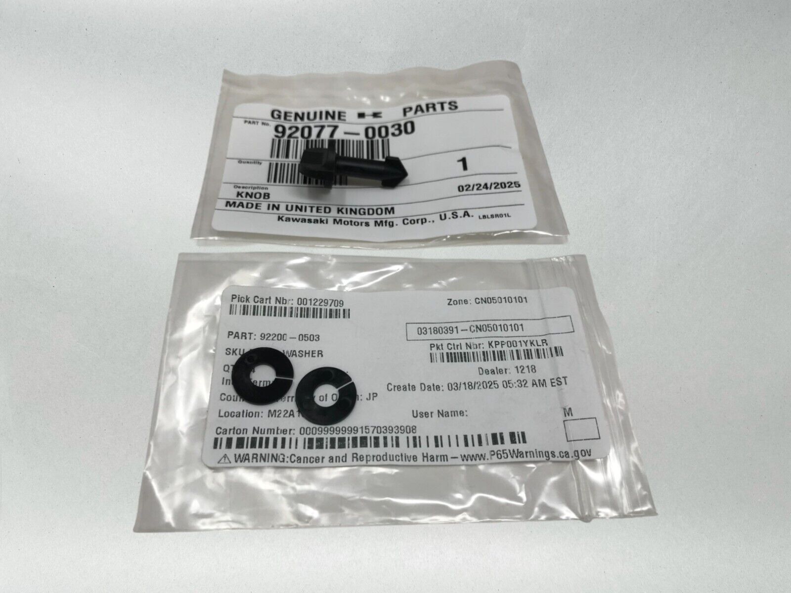 Kawasaki OEM 92077-0030/92200-0503 MULE PRO FX HOOD PANEL STORAGE BOX TWIST KNOB