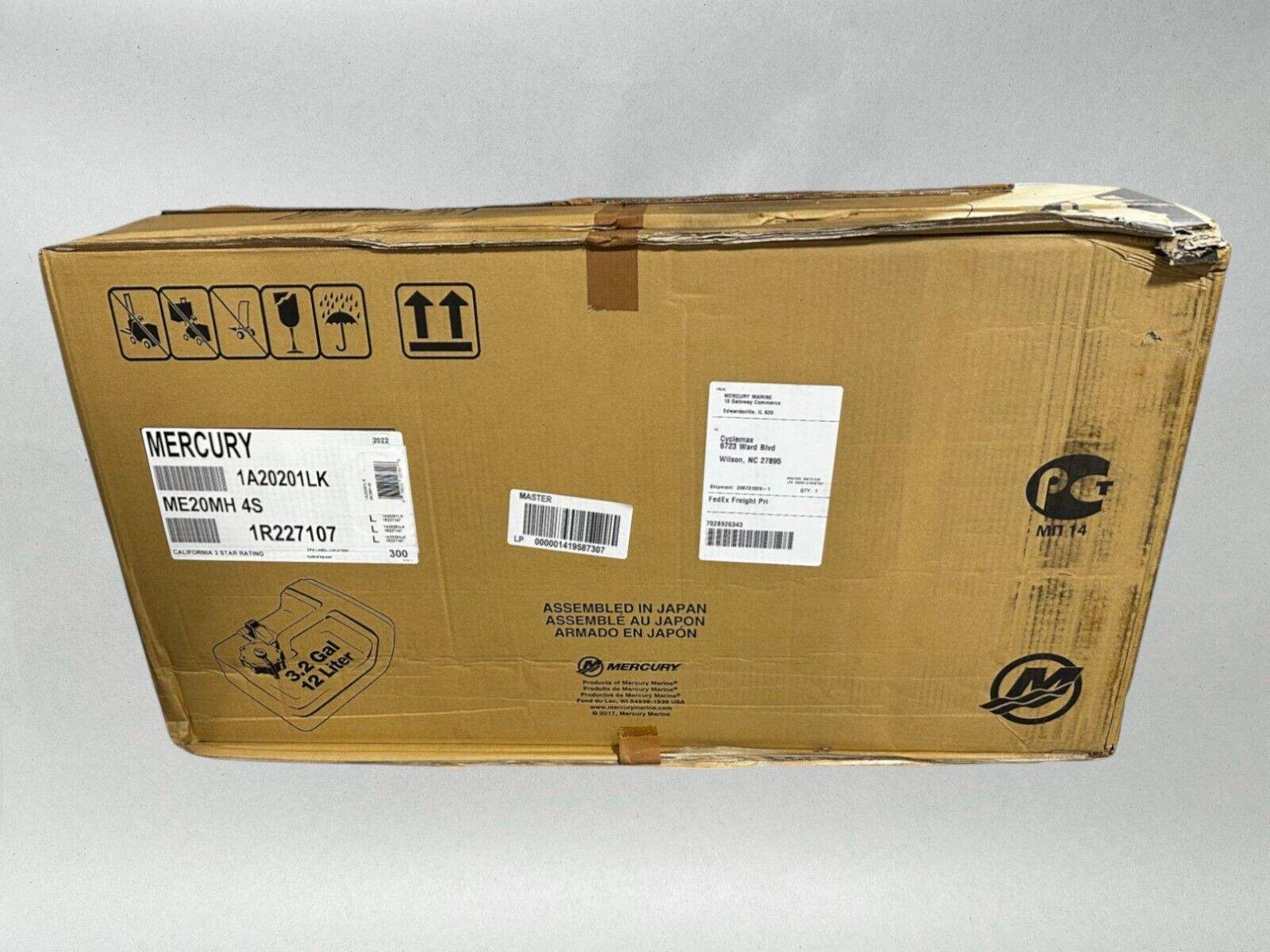Mercury 20hp EFI Tiller FourStroke Outboard Motor, 15" Shaft Model ME 20 MH 4S