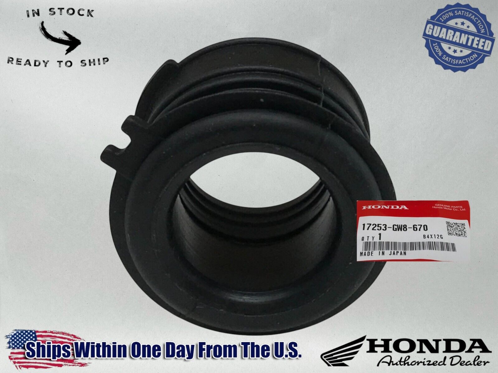 Honda OEM Air Cleaner Tube Boot Rubber Z50A Z50R XR50R CRF50F 17253-GW8-670