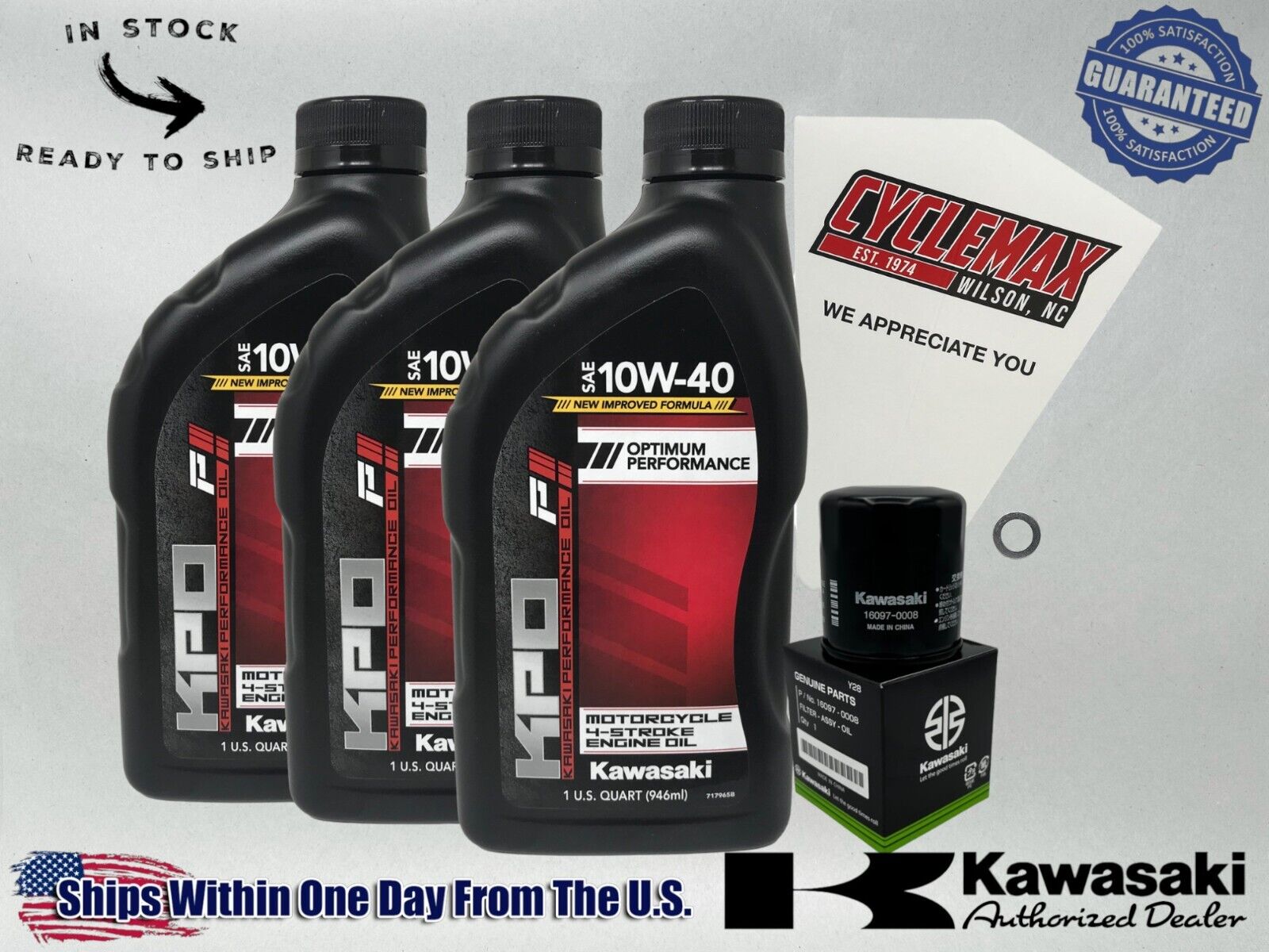 Cyclemax Standard KPO Oil Change Kit fits 2023-2024 Kawasaki NINJA ZX-4R