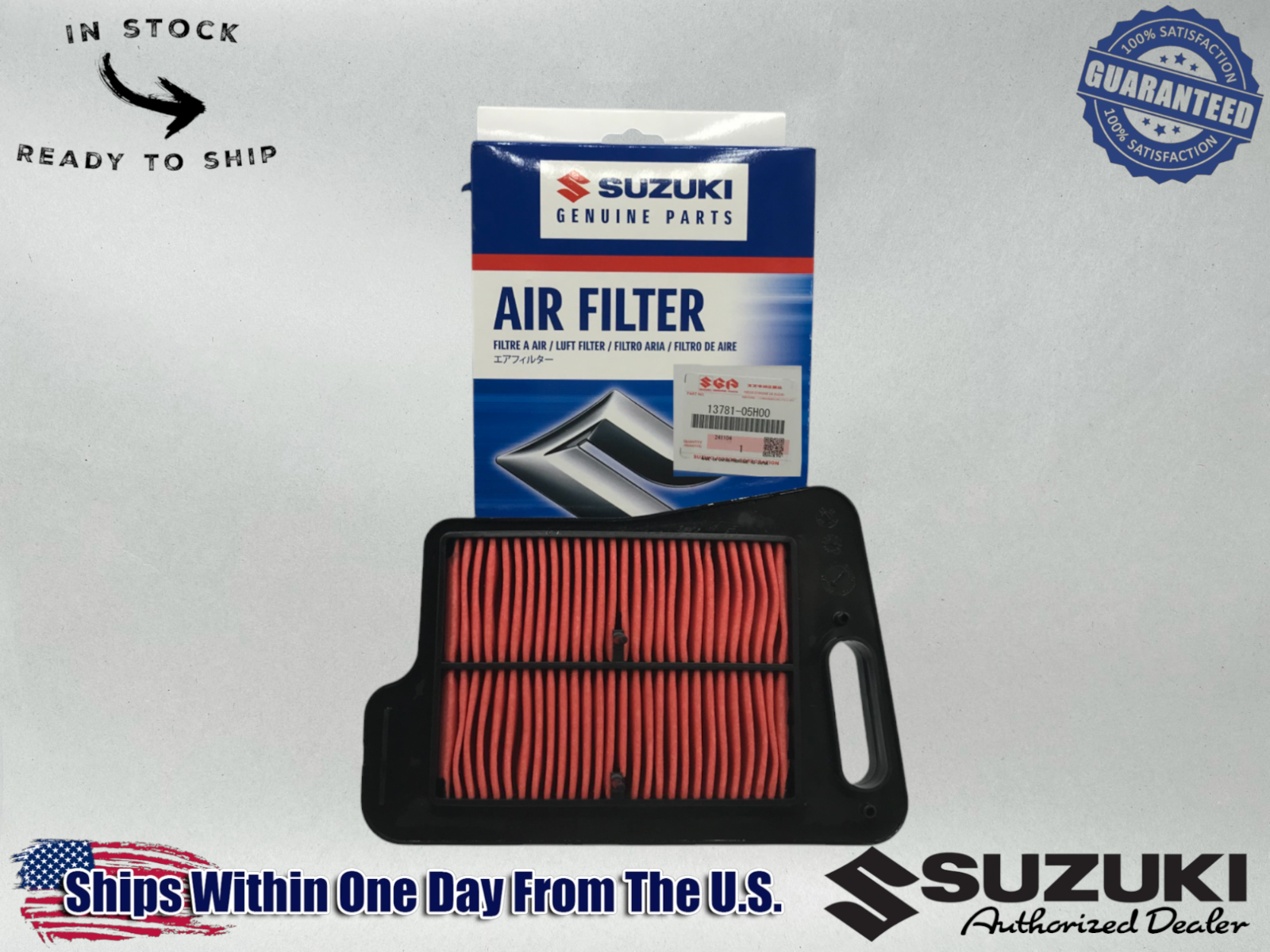 Suzuki Genuine OEM 2007-16 BURGMAN 400 AN400 AIR FILTER CLEANER 13781-05H00