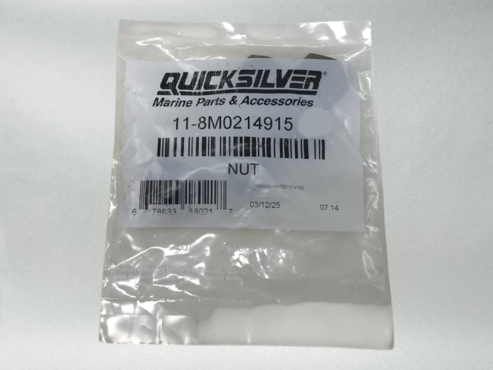 Mercury OEM Mercruiser Quicksilver Pinion Nut Yoke Nut 8M0214915