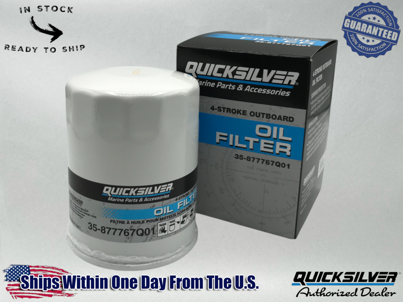 Quicksilver Genuine OEM Authentic Oil Filter 35-977767Q01