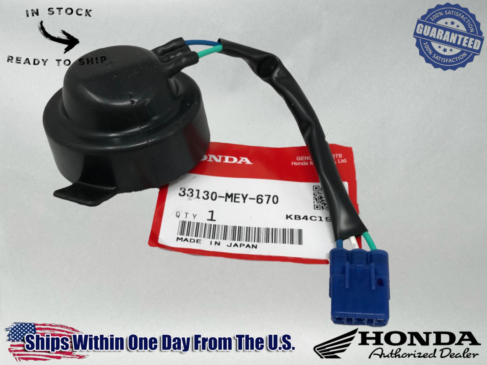 Honda OEM Headlight Bulb Socket 06-07 CRF250X 05-07 CRF450X Harness Wire