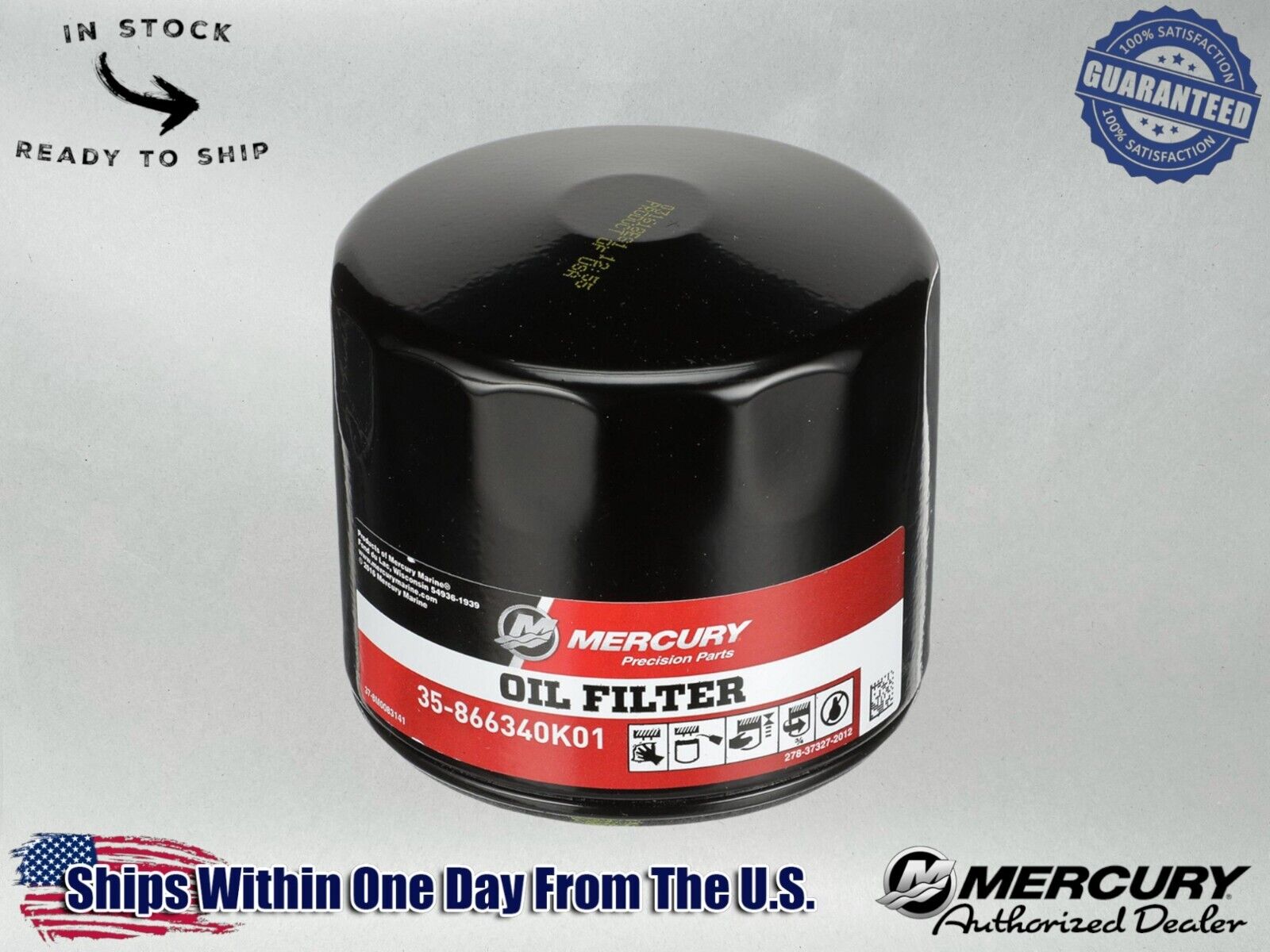 Mercury OEM MerCruiser Oil Filter for Sterndrive and Inboard Engines 866340K01