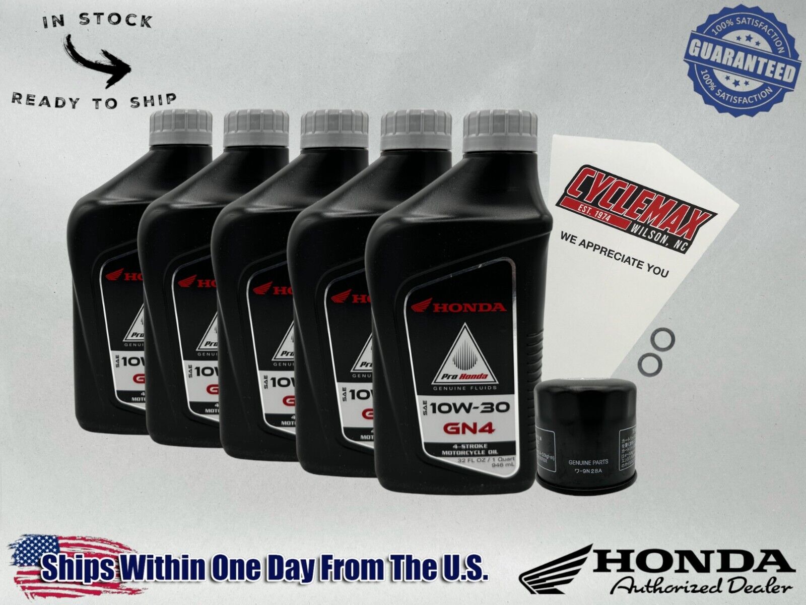 Cyclemax Standard GN4 10W-30 Oil Change Kit fits 2021-2024 Honda REBEL 1100