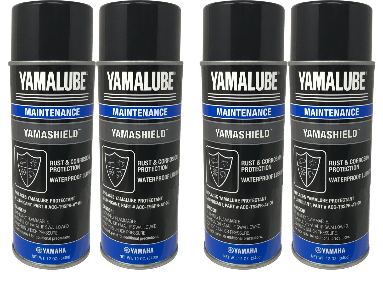Yamaha Genuine OEM Yamalube 12 Oz. Yamashield Can ACC-YAMSH-LD-00 - 4 Pack