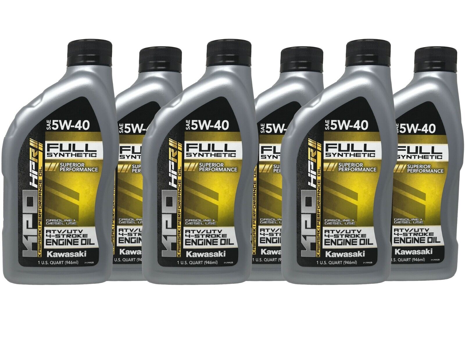 Kawasaki Genuine OEM KPO Full Synthetic 5W-40 Oil K61027-500-01Q - 6 Pack