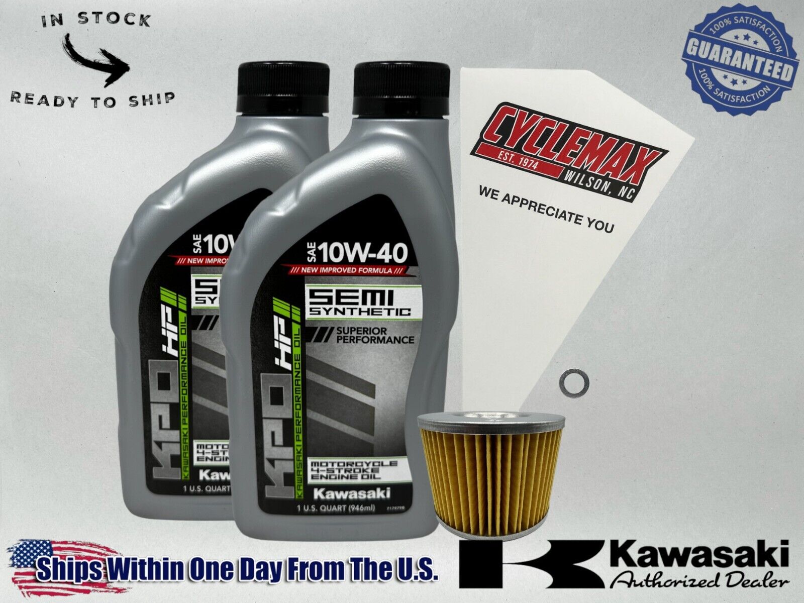 Cyclemax Semi-Synthetic KPO Oil Change Kit fits 2008-2012 Kawasaki NINJA 250