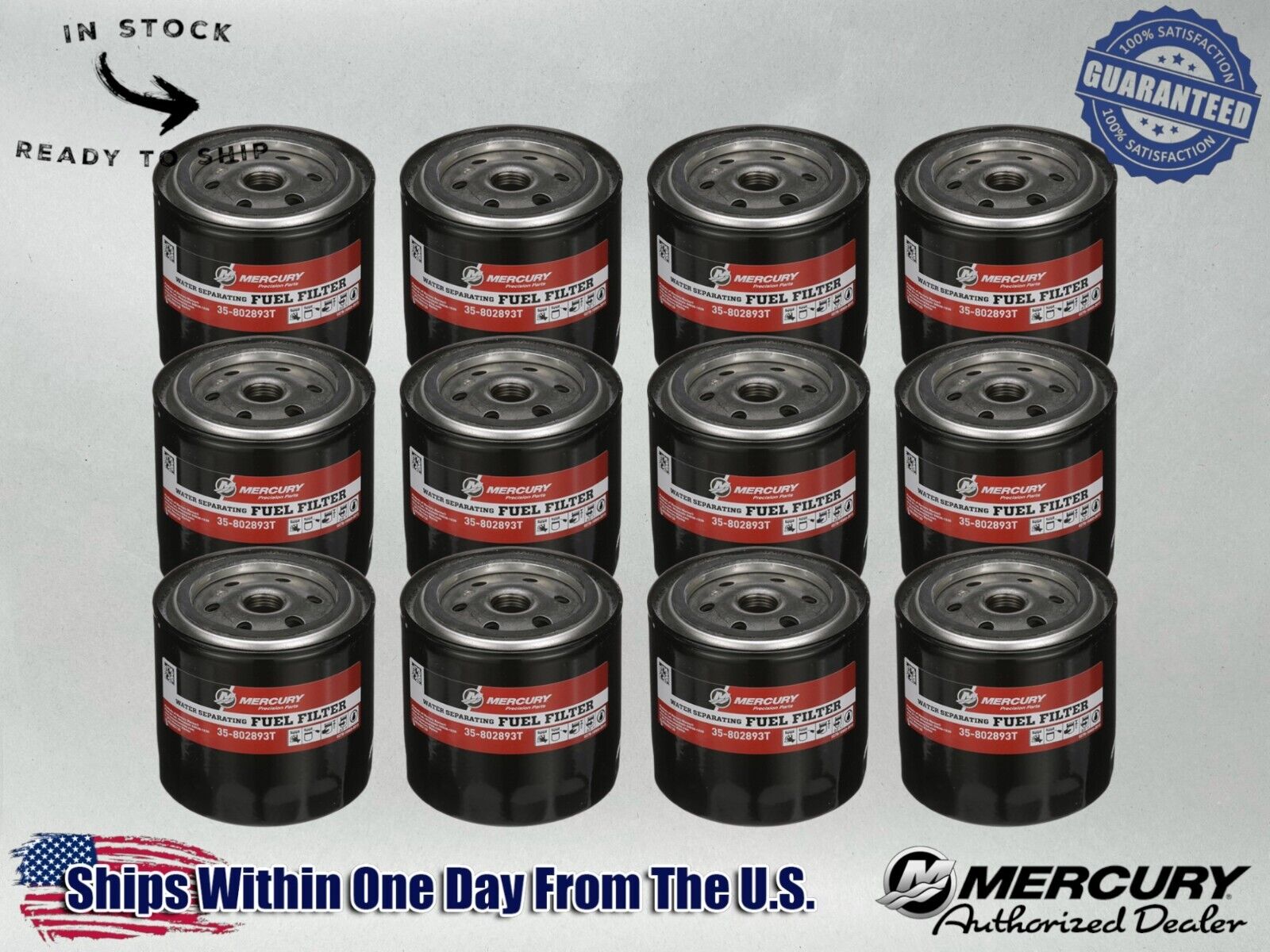 OEM Water Sep Fuel Filter for Mercury and MerCruiser RM Systems 802893T-12PACK