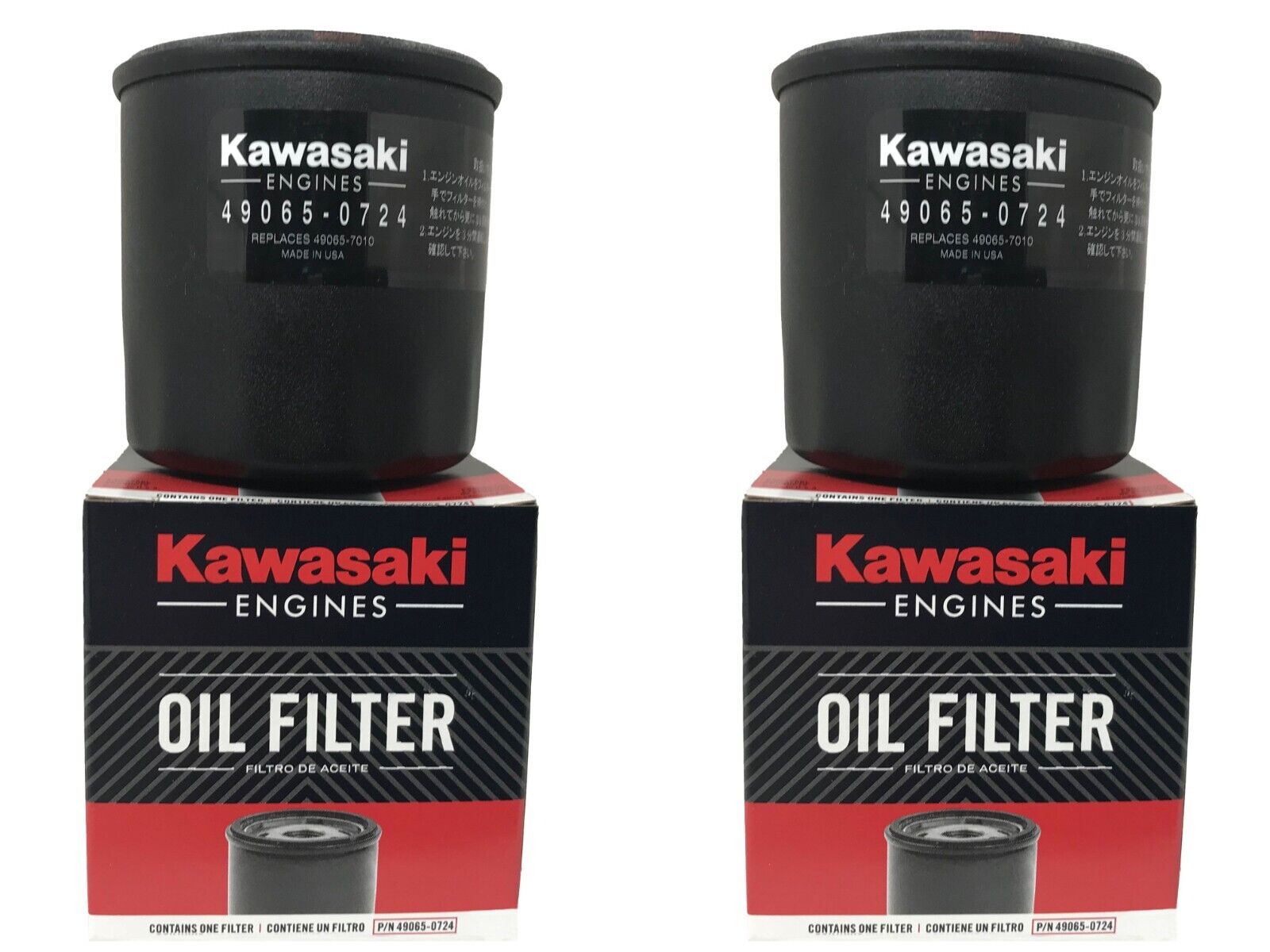 2 Pack OEM Kawasaki Oil Filter 49065-0724 (replaces 49065-7010)
