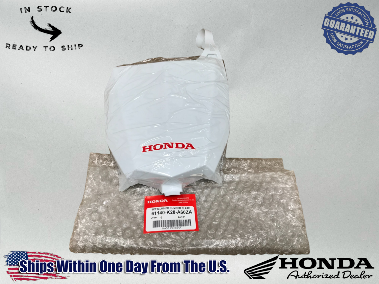 Honda OEM FRONT NUMBER PLATE 2019-2021 CRF110F CRF125F 61140-K28-A60ZA