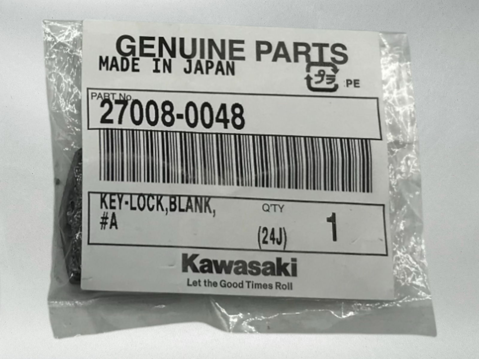 Kawasaki Genuine OEM 2008-22 KEY BLANK #A LOCK CONCOURS 14 ABS 27008-0048