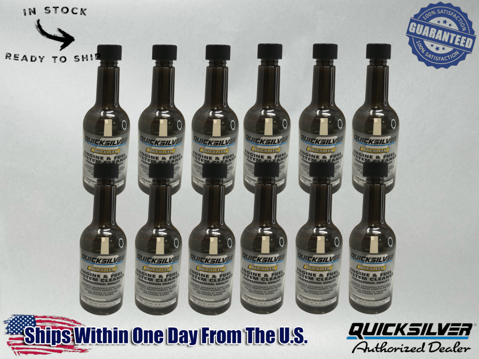 Mercury OEM Quickleen Engine Fuel System Cleaner 12 oz. 92-8M0047921 12 Pack