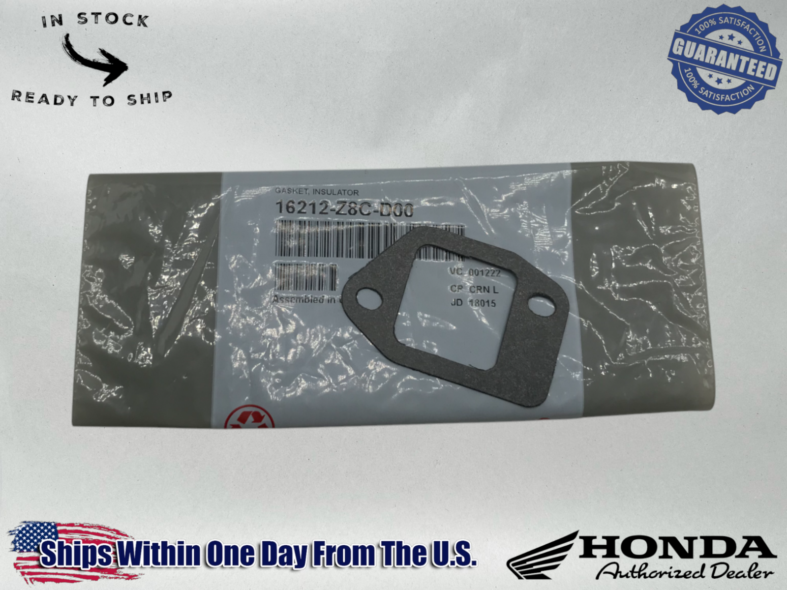 Honda Genuine OEM Authentic Insulator Gasket EB2800I EG2800I 16212-Z8C-D00