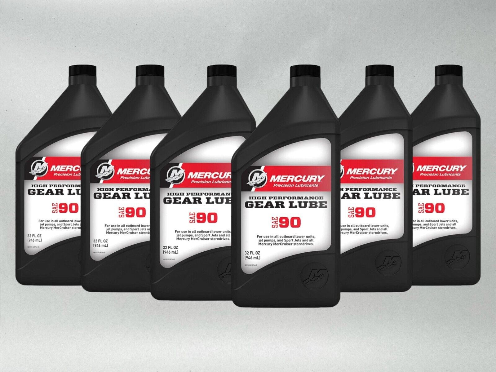 Mercury OEM 8M0222063 SAE 90 High Performance Gear Lube Quart 8M0222063-6PACK