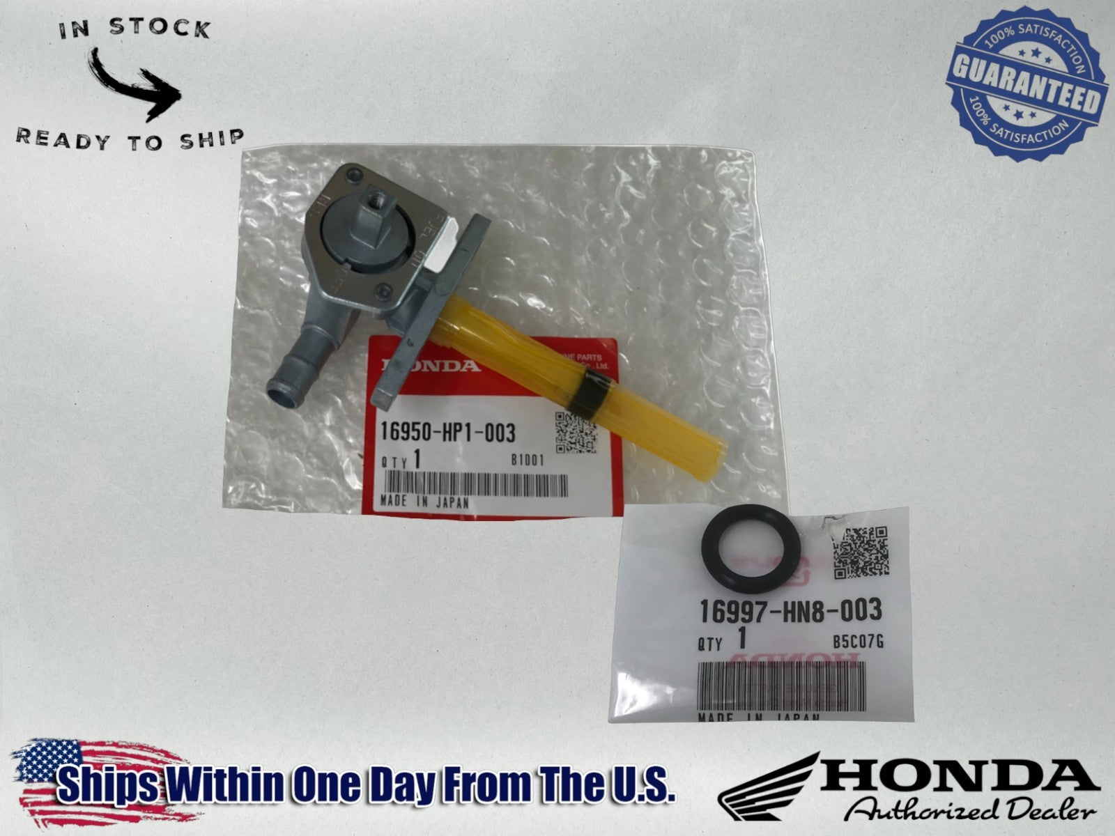 Honda OEM Petcock TRX450ER 04-07 Fuel Gas Valve w/ O-ring Petrol 16950-HP1-003