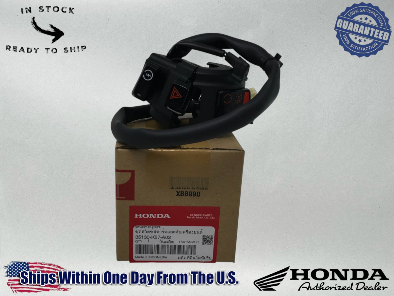 Honda Genuine OEM Engine Stop Switch 17-19 CMX300/A CMX500/A 35130-K87-A02