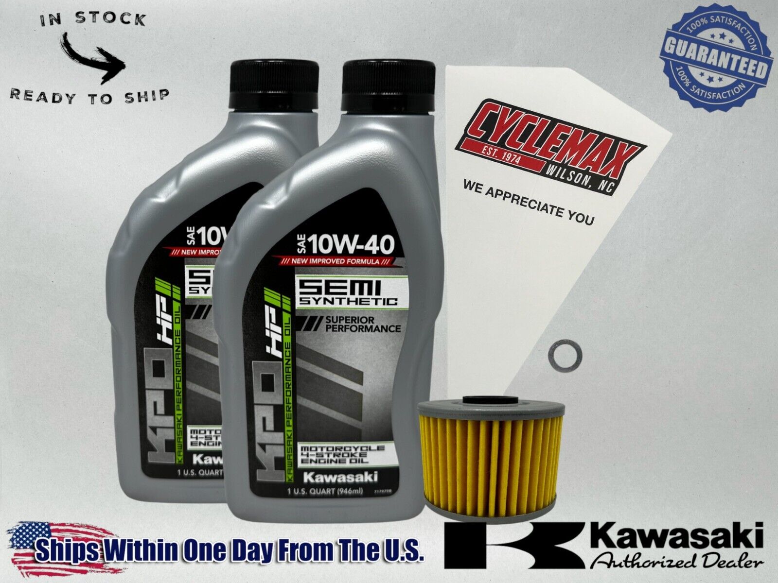 Cyclemax Semi-Synthetic KPO Oil Change Kit fits 2002-2024 Kawasaki KLX110