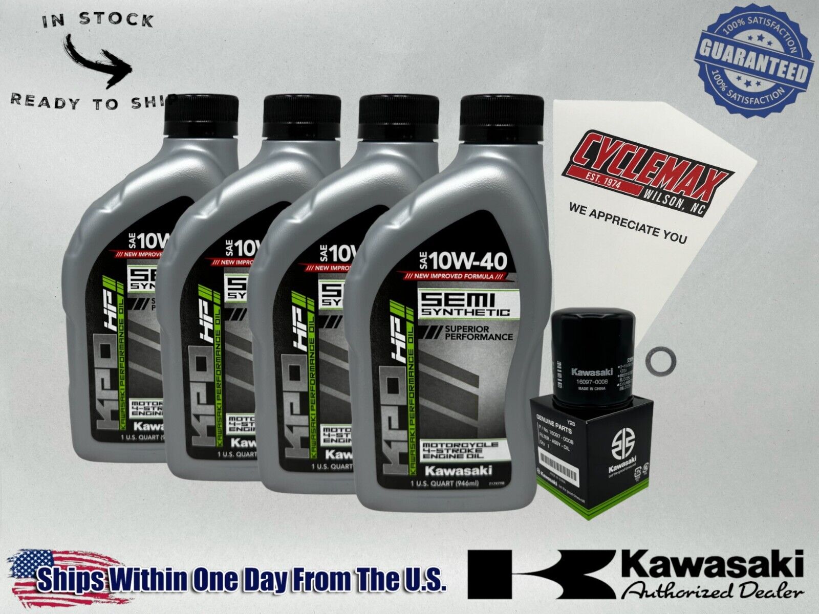 Cyclemax Semi-Synthetic KPO Oil Change Kit fits 2005-2008 Kawasaki ZZR600