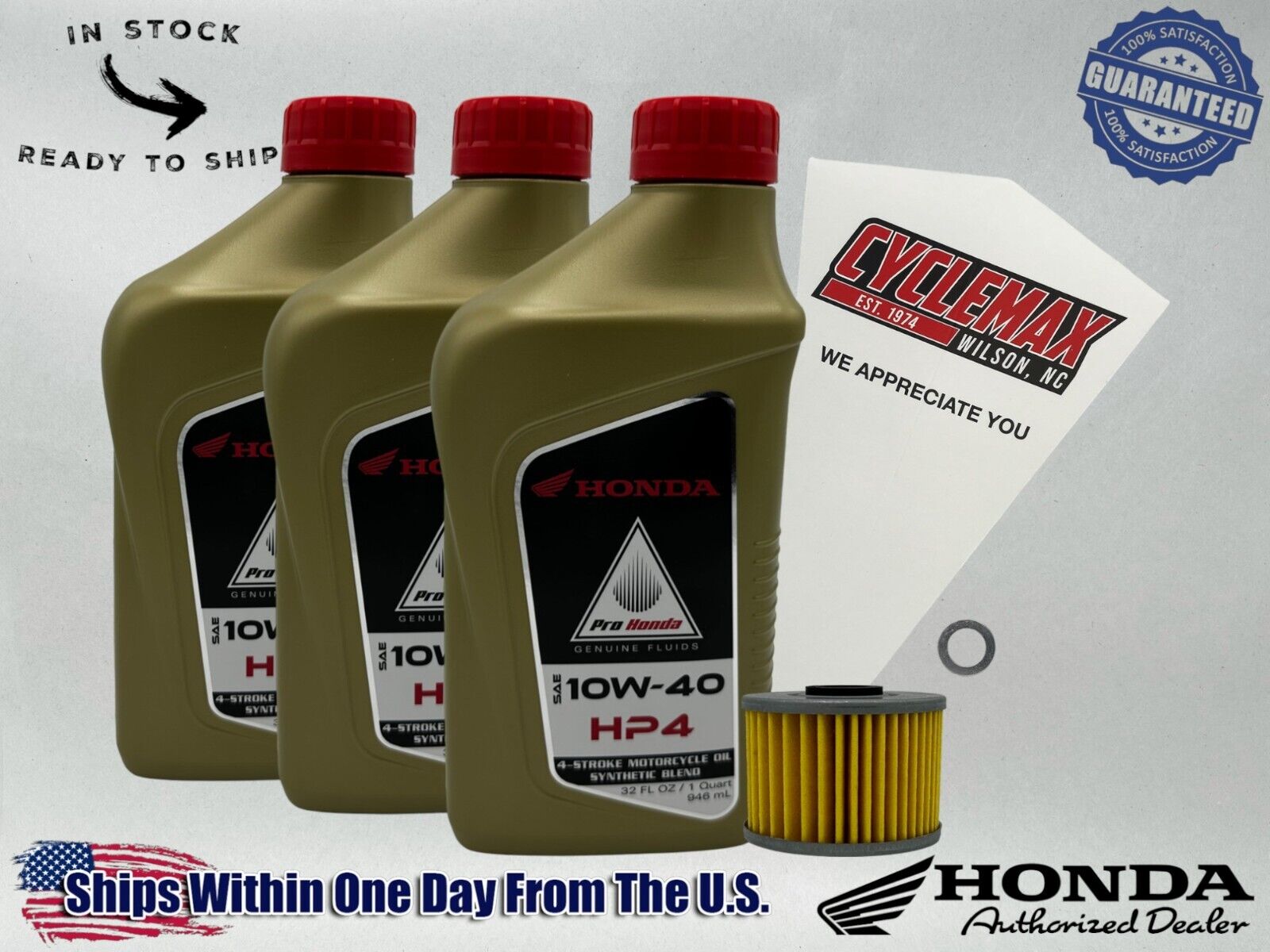 Cyclemax Semi-Synthetic HP4 Oil Change Kit fits 1985-1987 Honda BIG RED ATC250