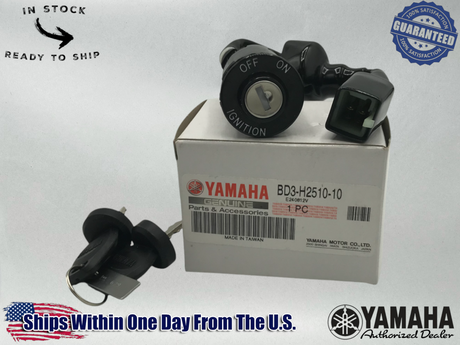 Yamaha Genuine OEM AuthenticIGNITION SWITCH 2 KEYS BD3-H2510-10-00