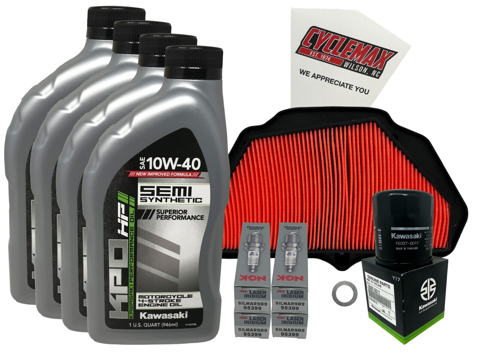 Cyclemax Semi-Synthetic Tune Up Kit w/Plugs fits 2019-2023 Kawasaki Ninja ZX-10R