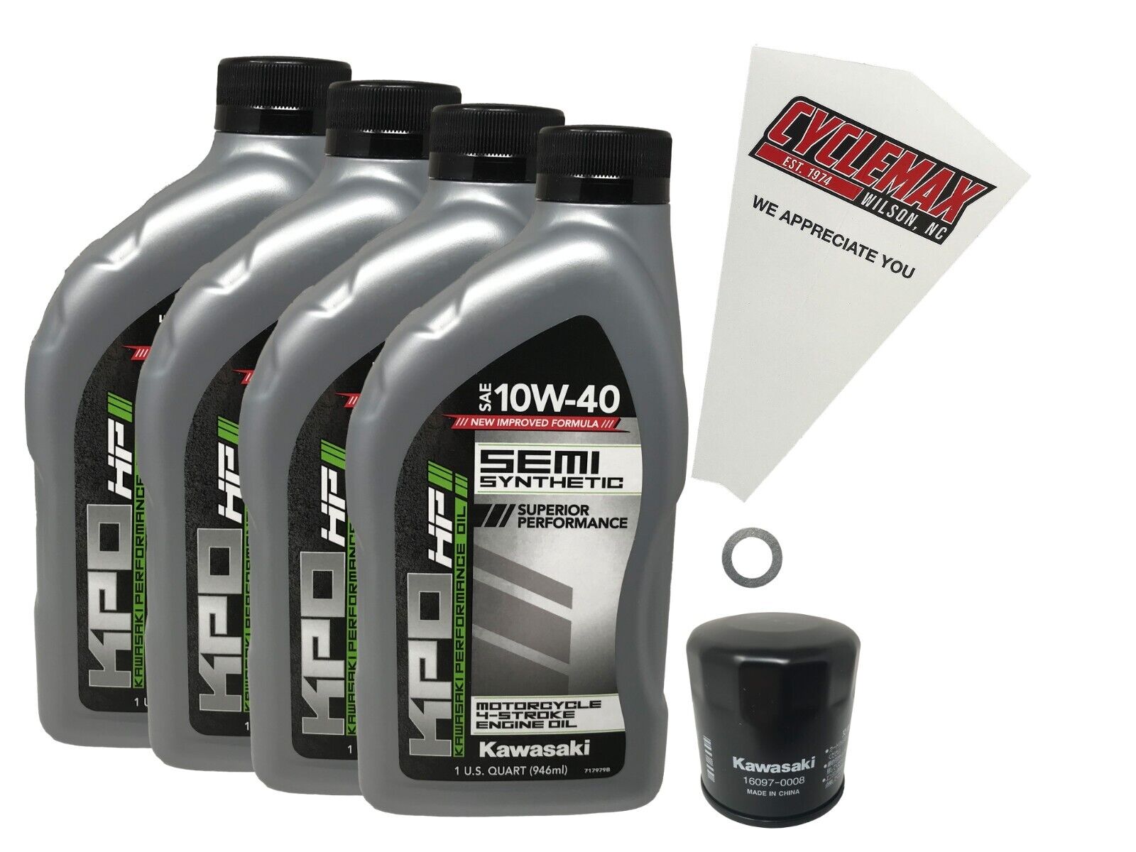 Cyclemax OEM SS 10W-40 Oil Change Kit fits 2011-2021 Kawasaki Versys Z1000
