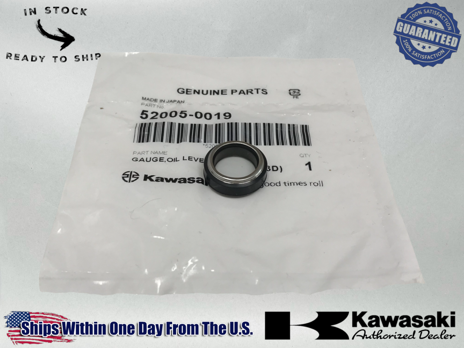 Kawasaki Oil Level Sight Glass KX65,85,125,250,500, KLX110,450F 52005-0019